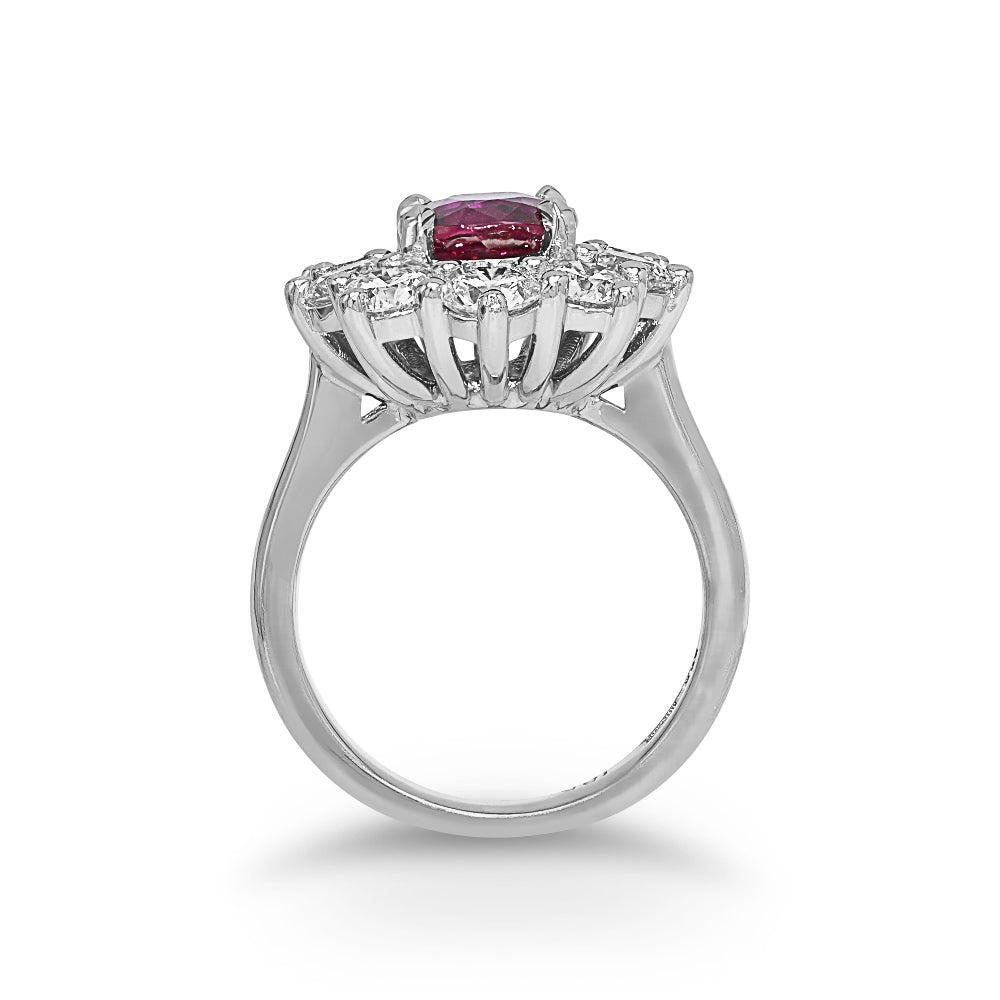 Zales x SHAHLA Emerald-Cut Lab-Created Ruby Deco Signet Ring in 14K Gold |  Zales